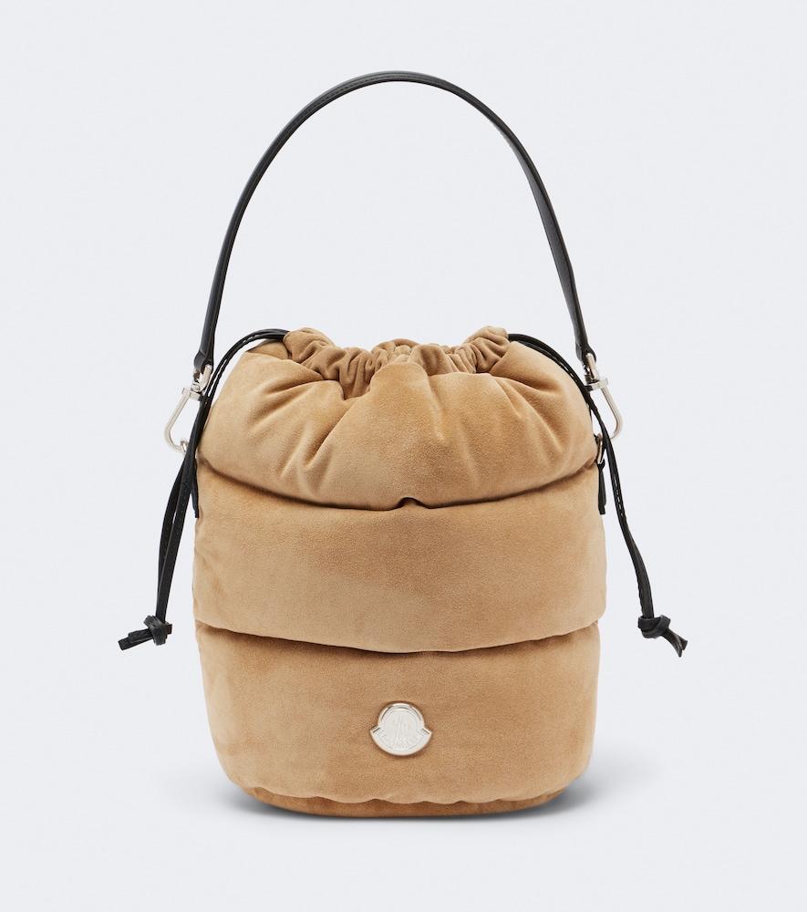 moncler caradoc small suede down bucket bag