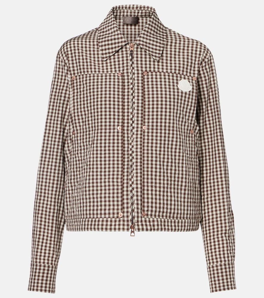 moncler checked cotton-blend jacket