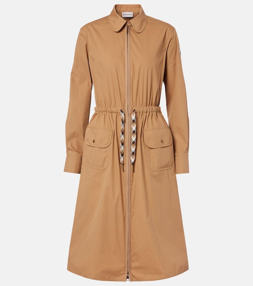 moncler cotton-blend zip-up shirt dress
