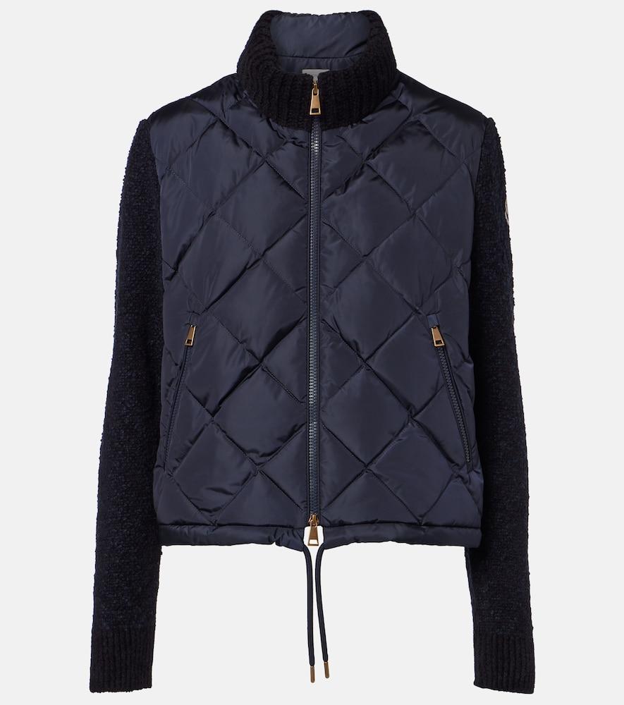 moncler down-paneled cotton-blend cardigan