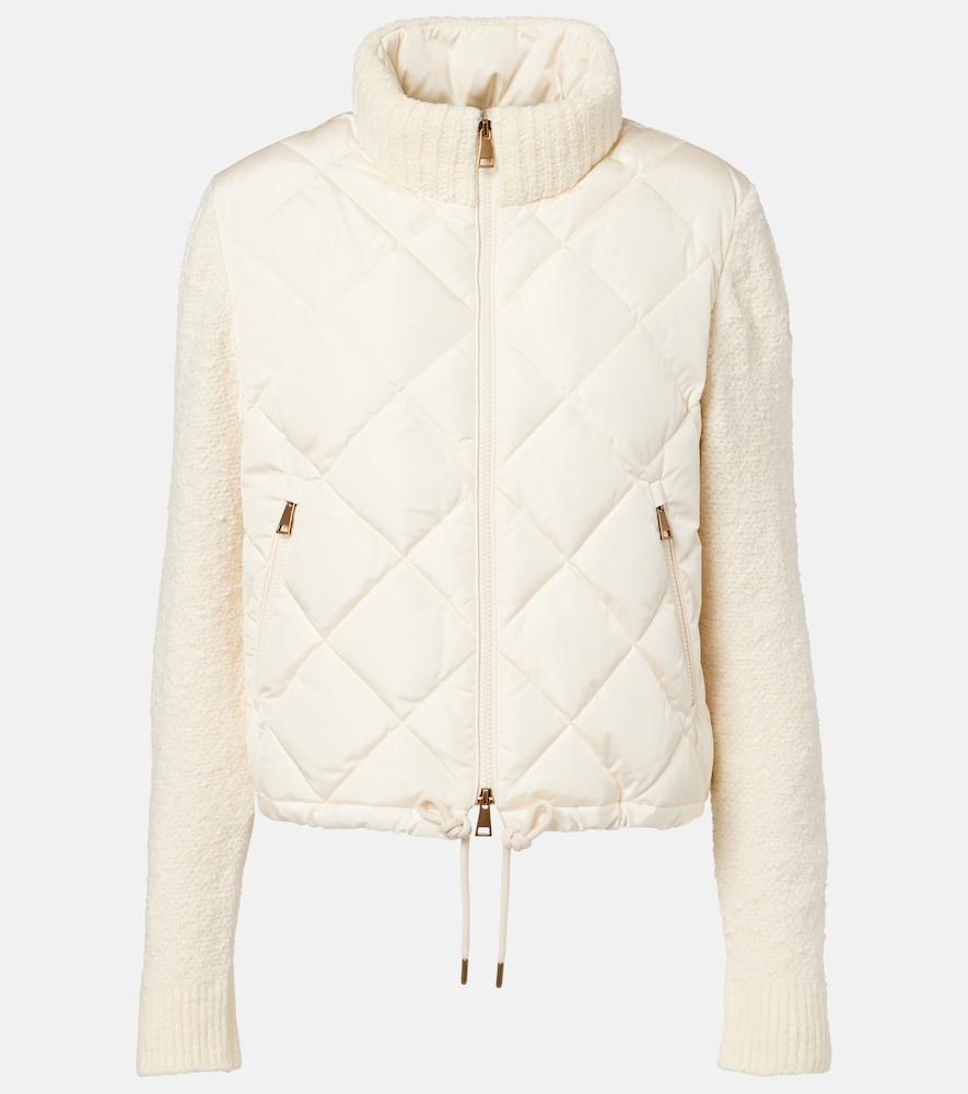 moncler down-paneled cotton-blend cardigan