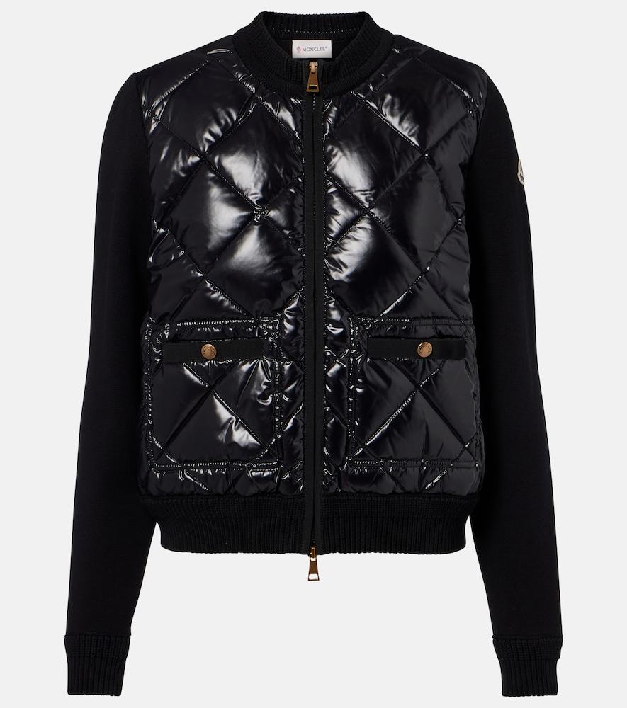 moncler down-paneled cotton cardigan