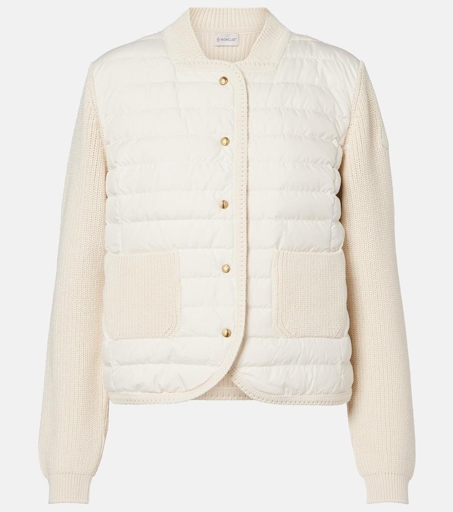 moncler down-paneled cotton cardigan