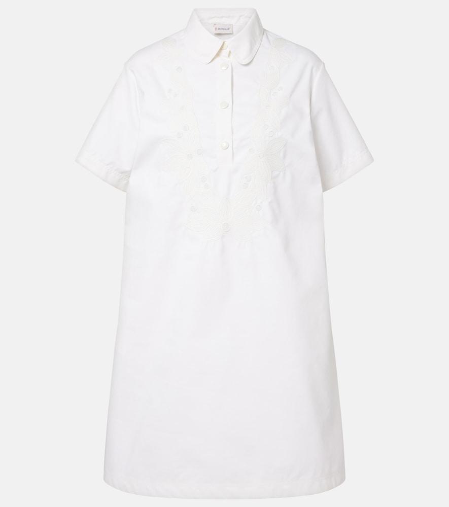 moncler embroidered cotton-blend poplin midi dress
