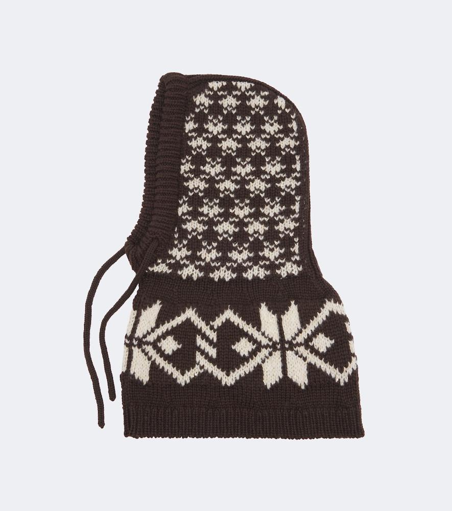 moncler fair isle sequined wool-blend balaclava