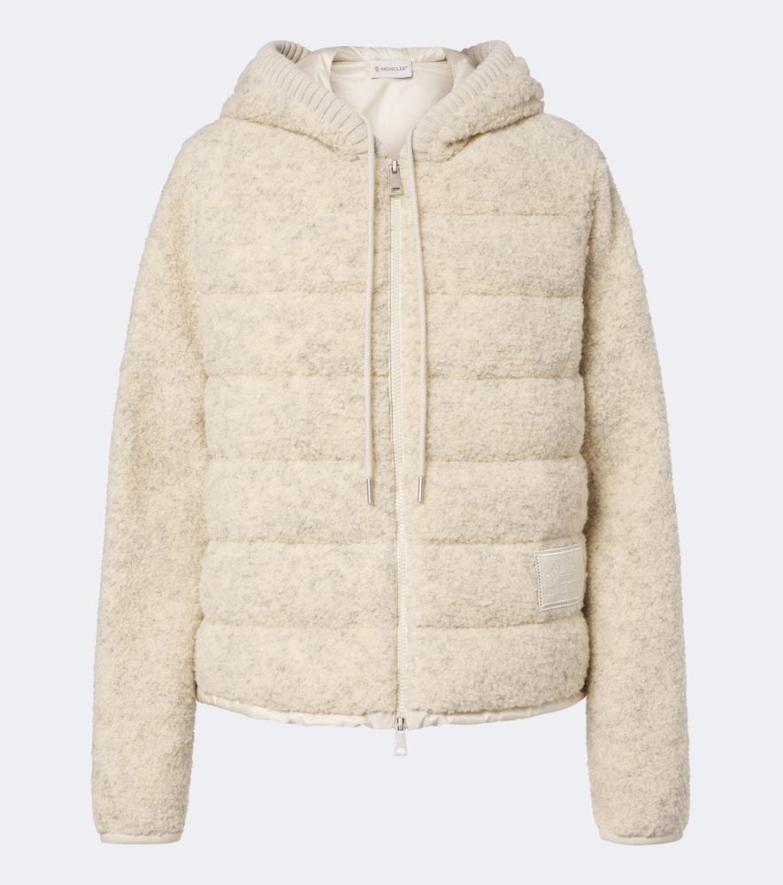 moncler hooded bouclé down jacket