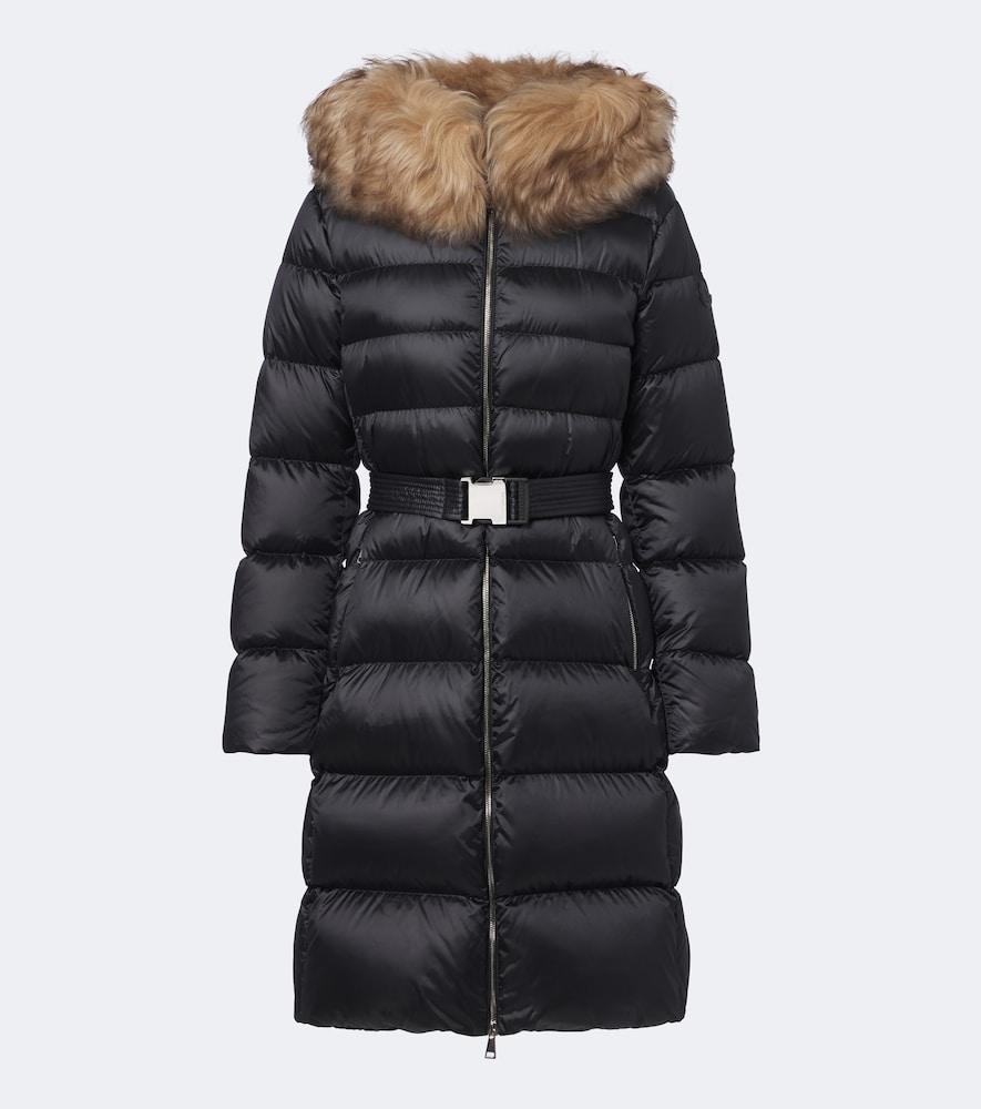moncler leersies shearling-trimmed down coat
