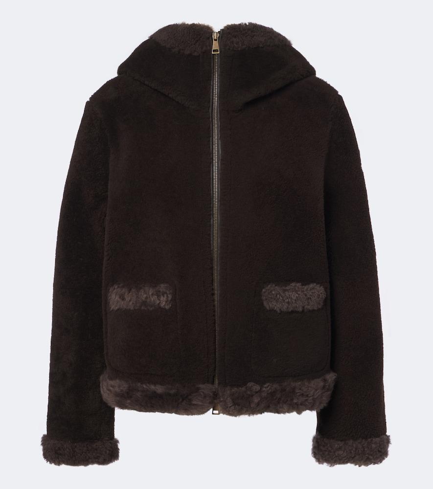 moncler leuctre shearling-trimmed down jacket