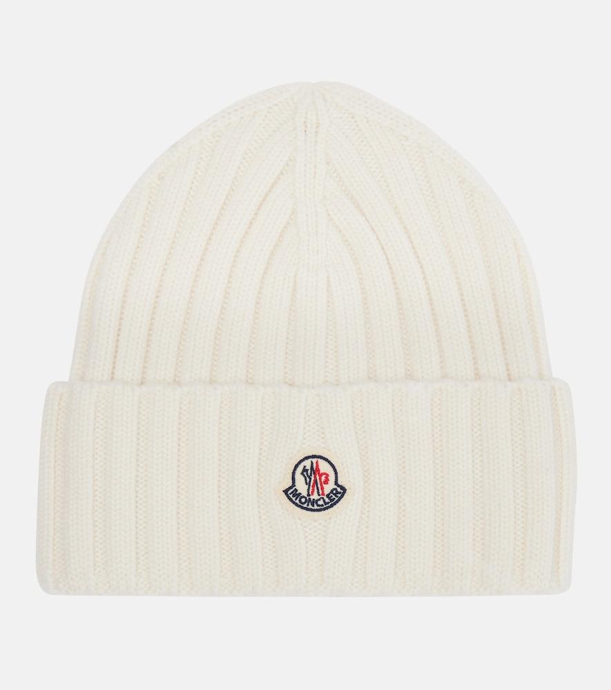 moncler logo virgin wool beanie
