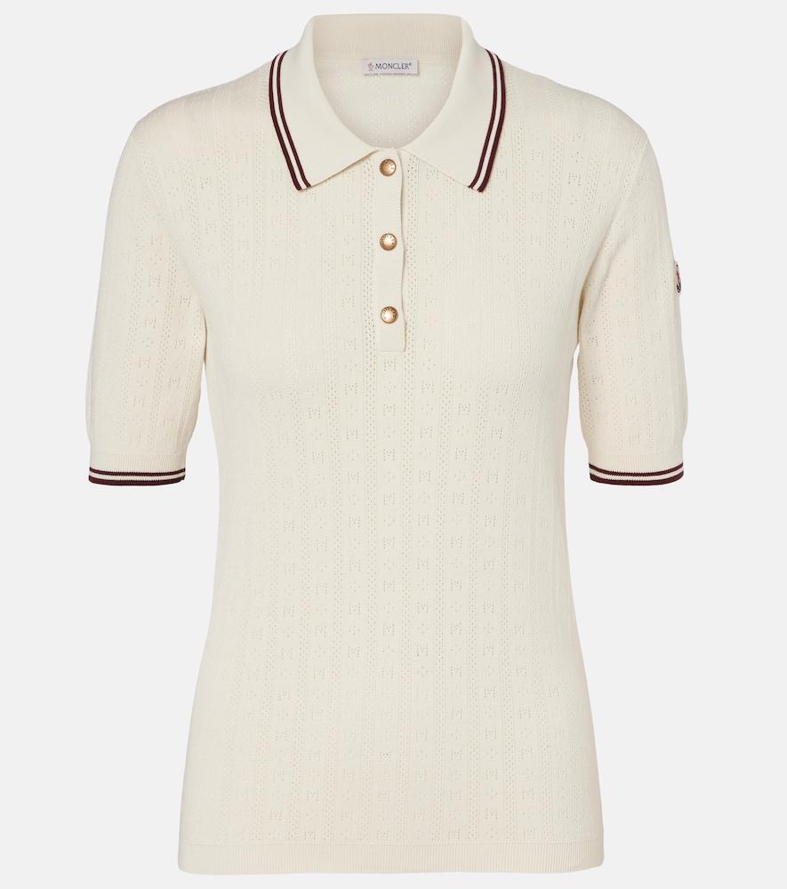 moncler pointelle cotton polo shirt