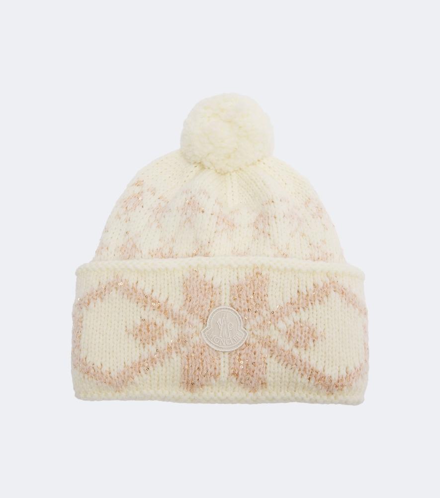 moncler sequined wool-blend beanie