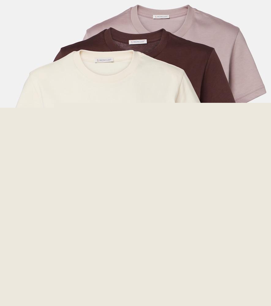 moncler set of 3 cotton jersey t-shirts