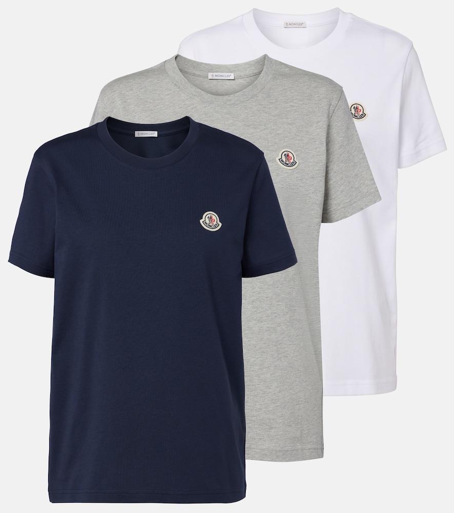 moncler set of three cotton jersey t-shirts