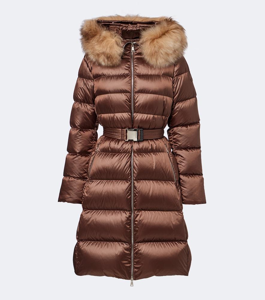 moncler shearling-trimmed down coat
