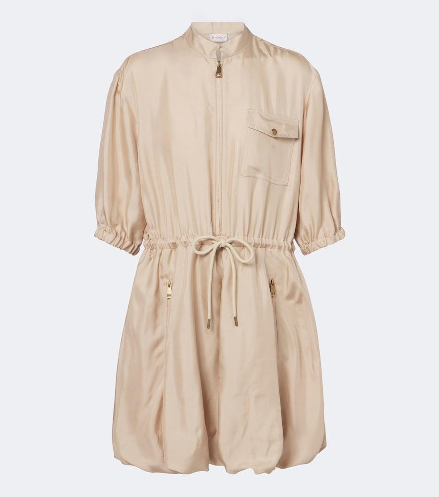 moncler silk zip-up minidress