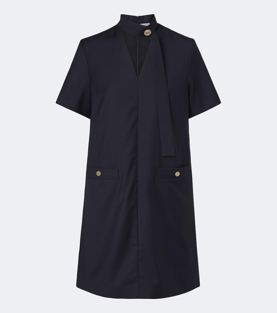 moncler tie-neck virgin wool minidress