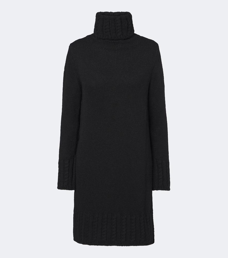 moncler turtleneck alpaca and wool-blend minidress