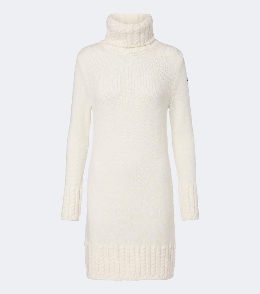 moncler turtleneck alpaca and wool-blend minidress