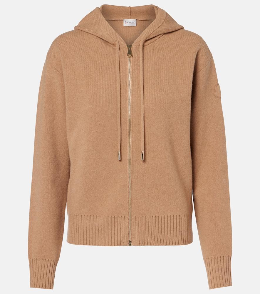 moncler wool and cashmere zip-up cardigan