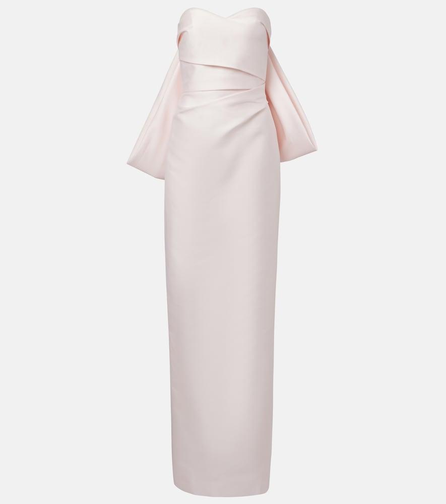 monique lhuillier bow-detail satin gown