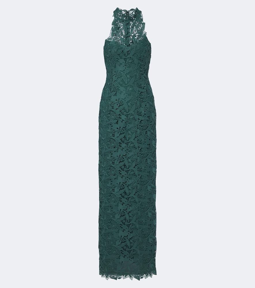 monique lhuillier halterneck lace gown