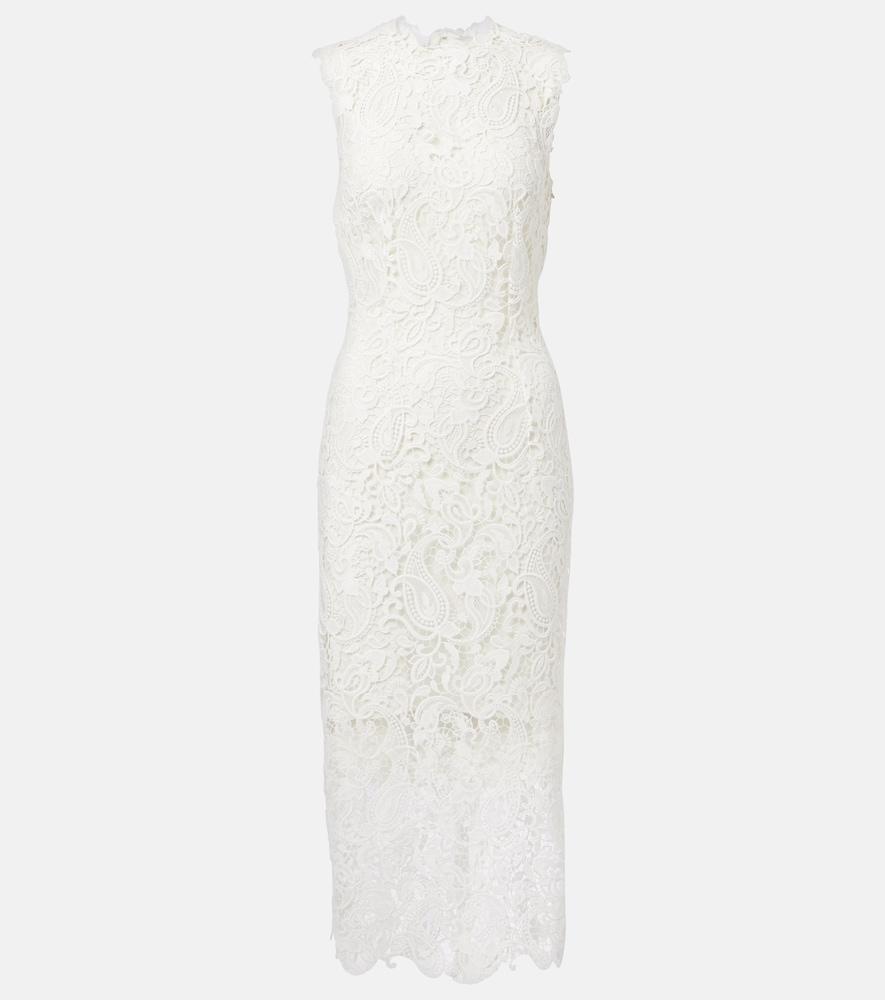 monique lhuillier lace midi dress