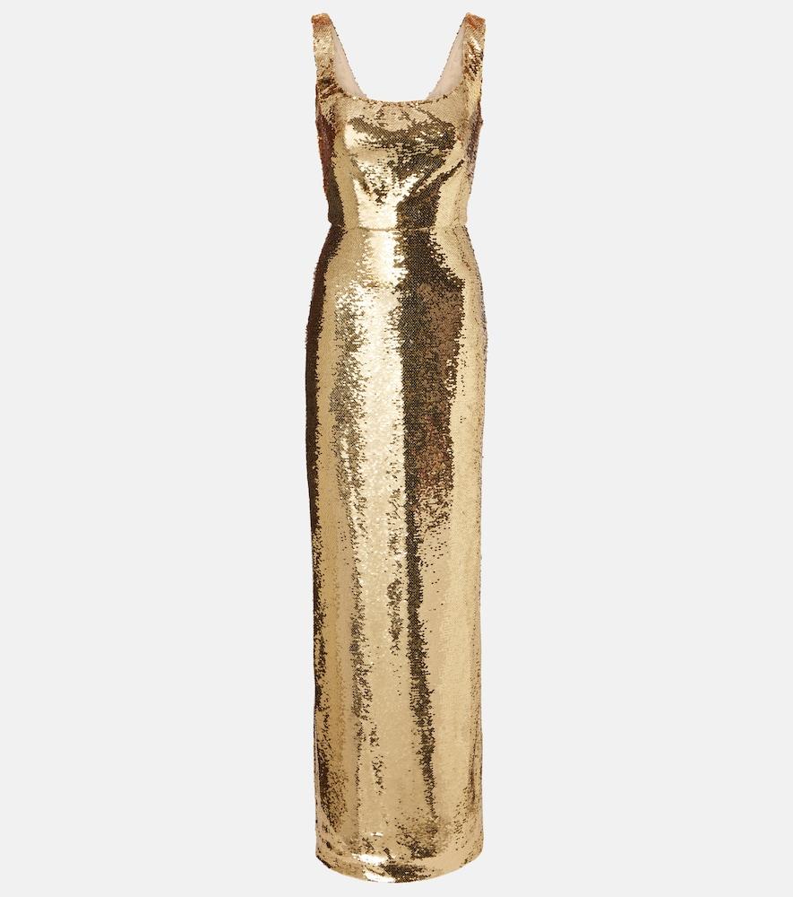 monique lhuillier sequined gown