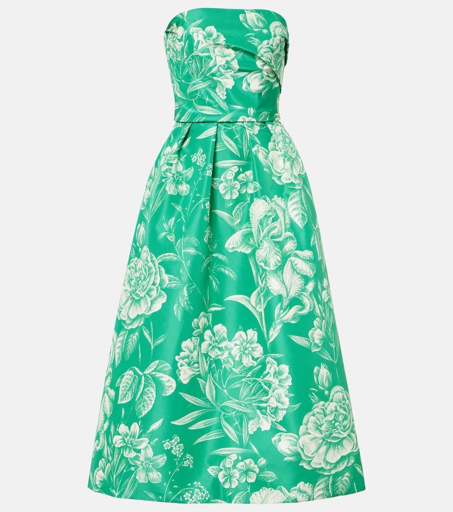 monique lhuillier strapless silk gown