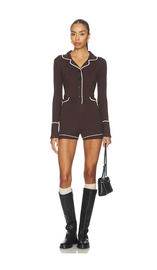 monse knitted pajama romper in brown. - size l (also in xs, s)