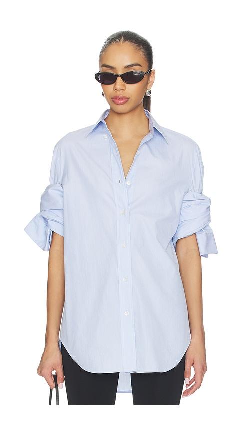 monse knotted sleeve shirt in baby blue,white. - size 4 (also in 6, 8)