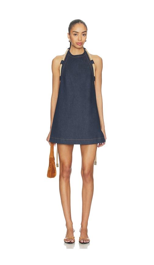 monse rope a-line mini dress in blue. - size 2 (also in 4)