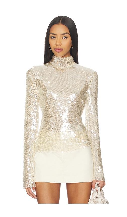 monse sequin mesh top in nude. - size m (also in s)