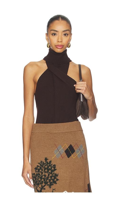 monse twist front top in brown. - size l (also in m)