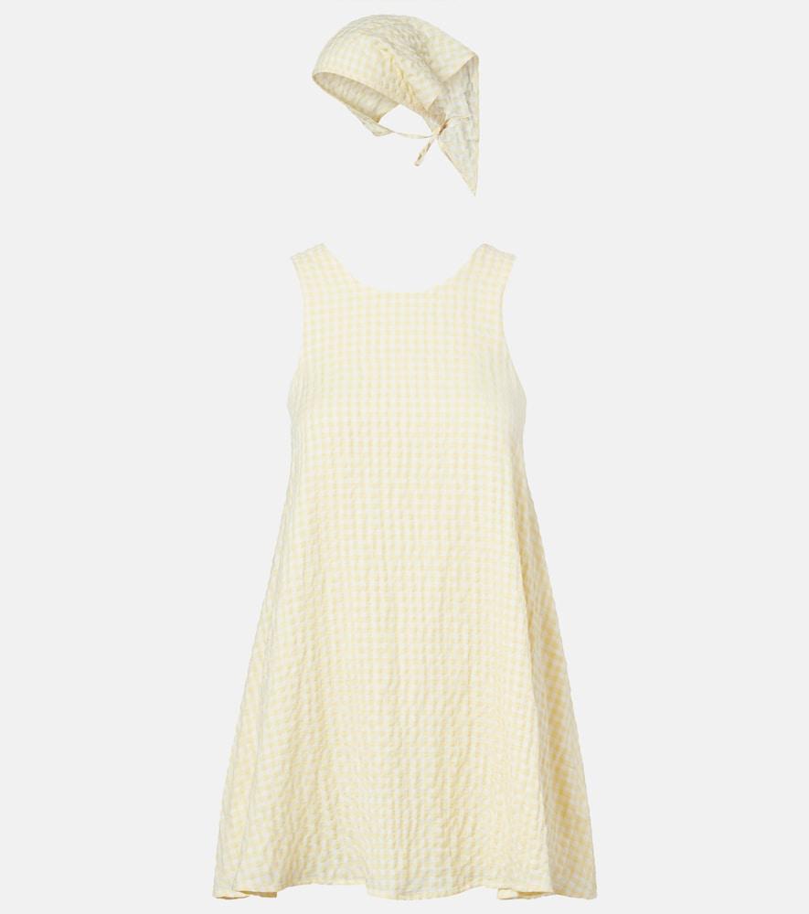 montce betsie gingham minidress and scarf set