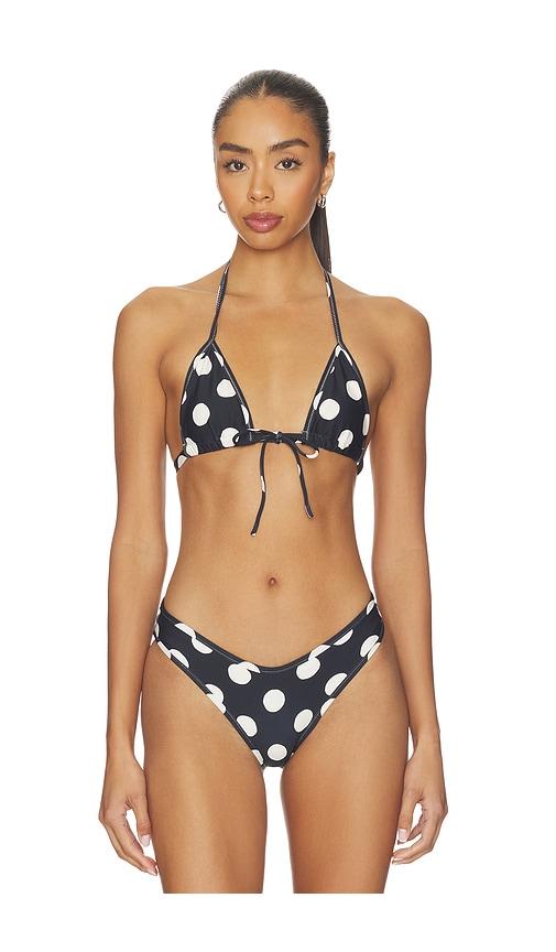 montce binded emma bikini top in black,white. - size s (also in xs)