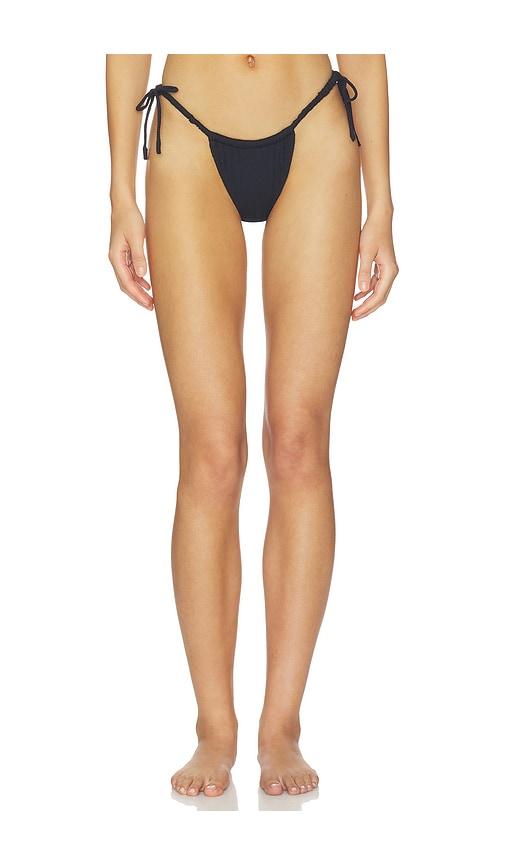 montce brasil scrunch bikini bottom in black. - size l (also in m, s, xl, xs)