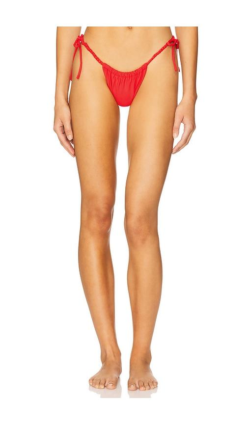 montce brasil scrunch bikini bottom in red. - size l (also in xs, xl)
