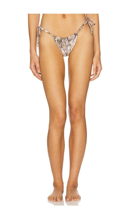 montce brasil scrunch bikini bottom in taupe. - size l (also in xl)