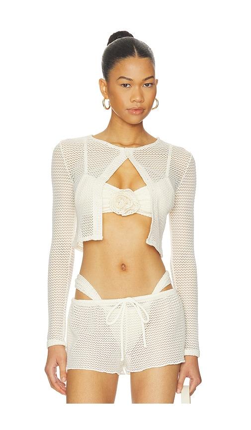 montce button-down cardi in cream. - size l (also in m)
