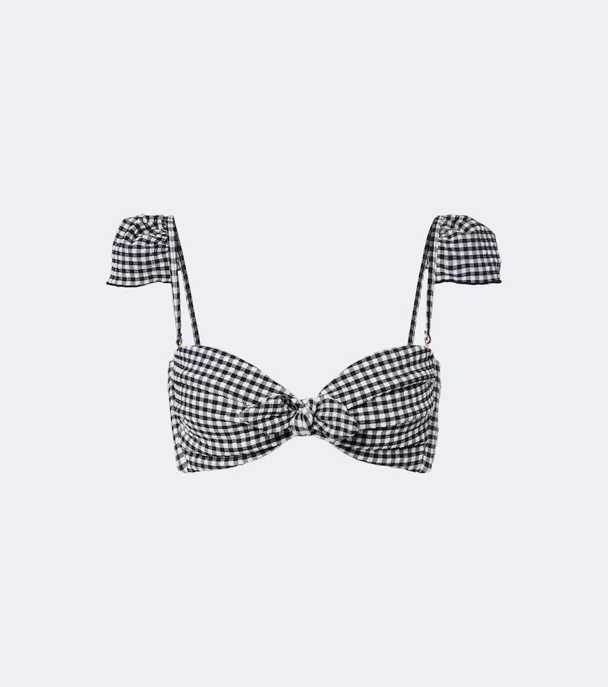 montce cabana gingham seersucker bikini top