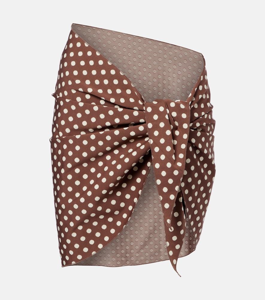 montce draped polka-dot beach cover-up
