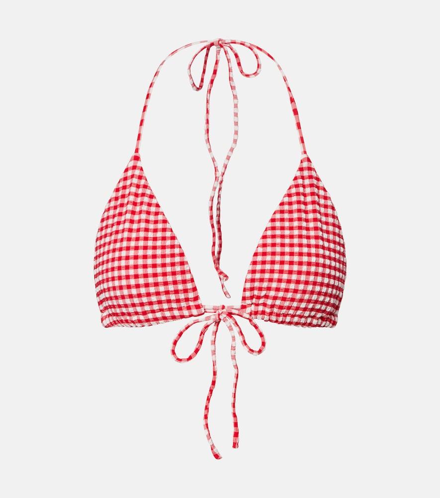 montce emma gingham seersucker bikini top