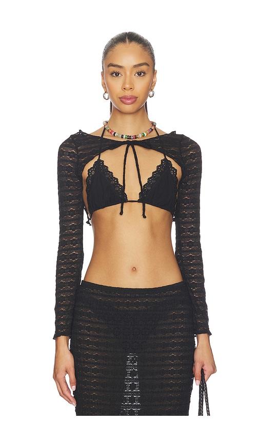 montce nia top in black. - size l (also in m)