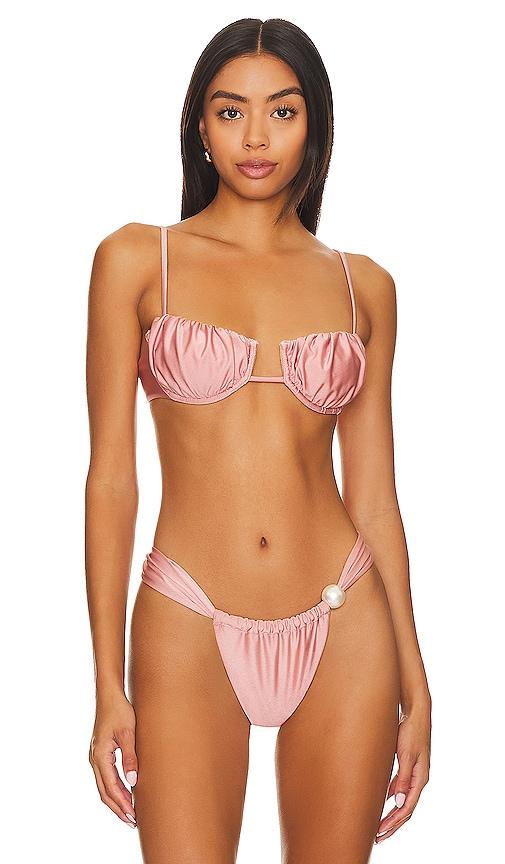 montce petal bikini top in rose. - size m (also in xs)