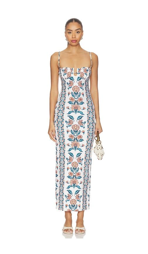 montce petal long slip dress in cream. - size l (also in m)