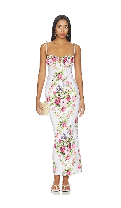montce petal long slip dress in white. - size l (also in s, m)
