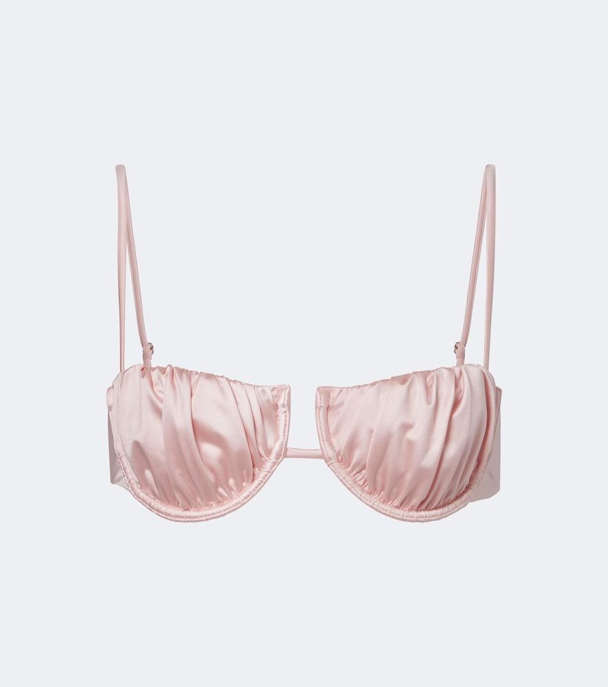 montce petal ruched bikini top