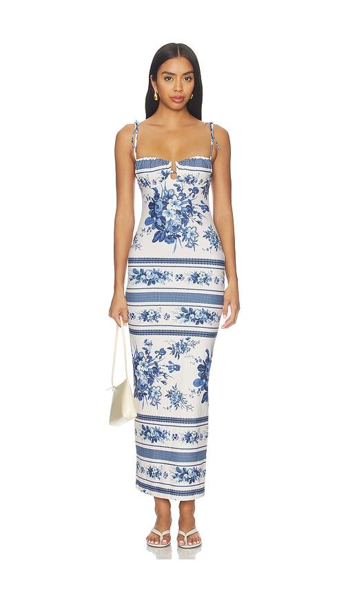 montce trois long slip dress in blue. - size l (also in s, m, xl)