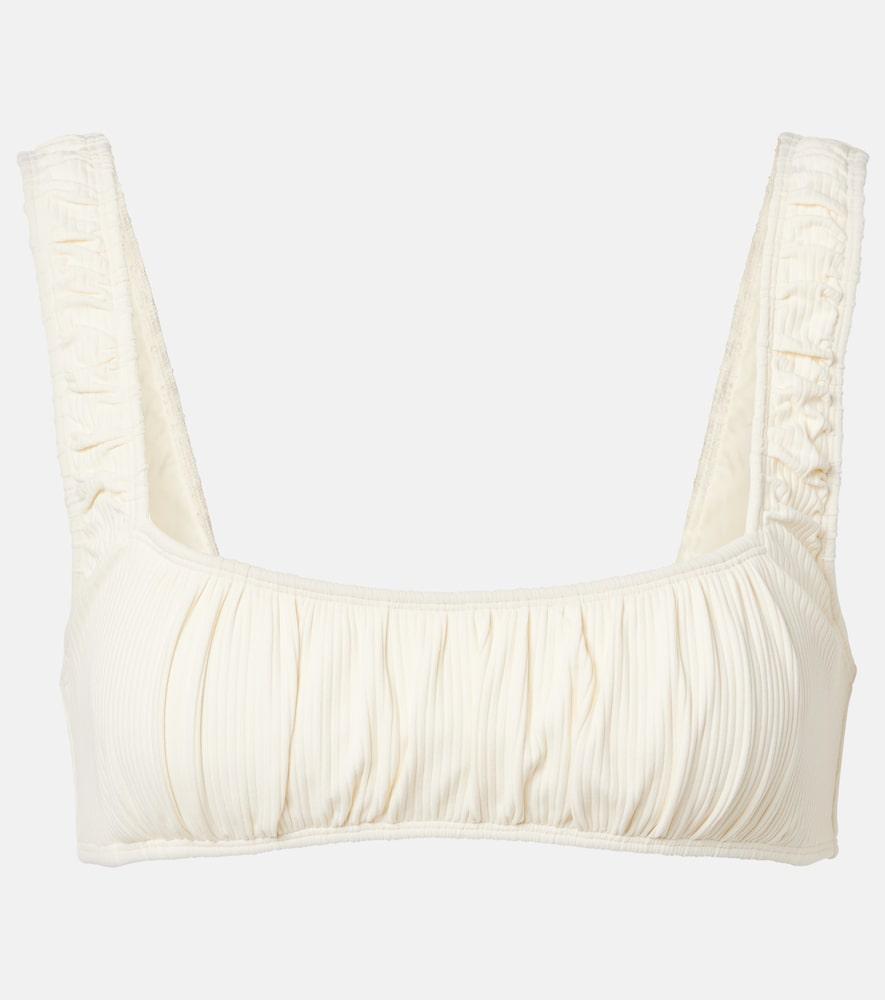 montce zoe ribbed-knit bikini top