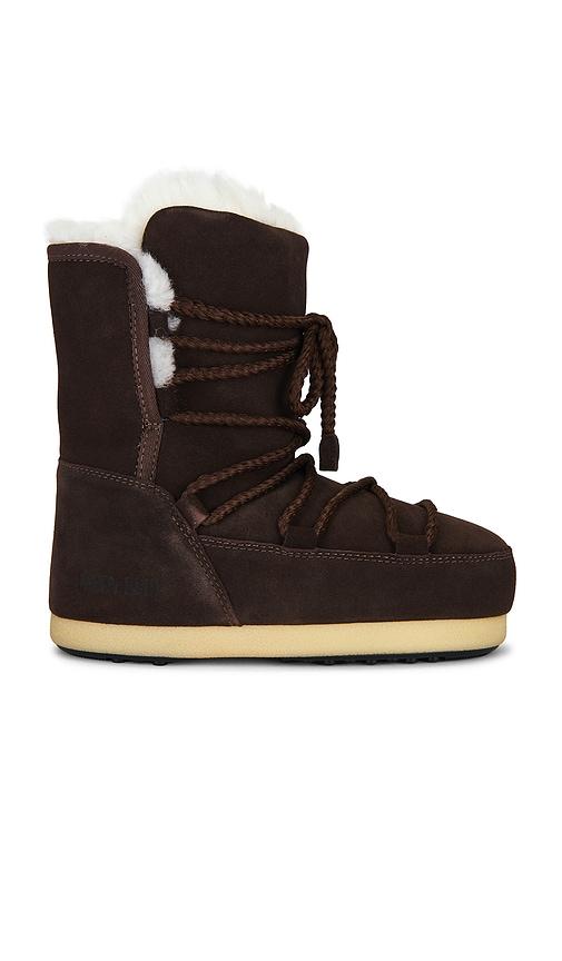 moon boot evx shearling boot in chocolate. - size 37/38 (also in 39/40, 41/42)